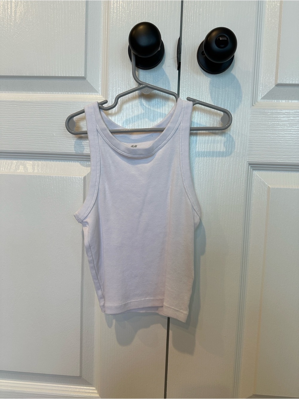 H&M kid 8/10 White cropped Tank Top - Classic Ribbed Style
